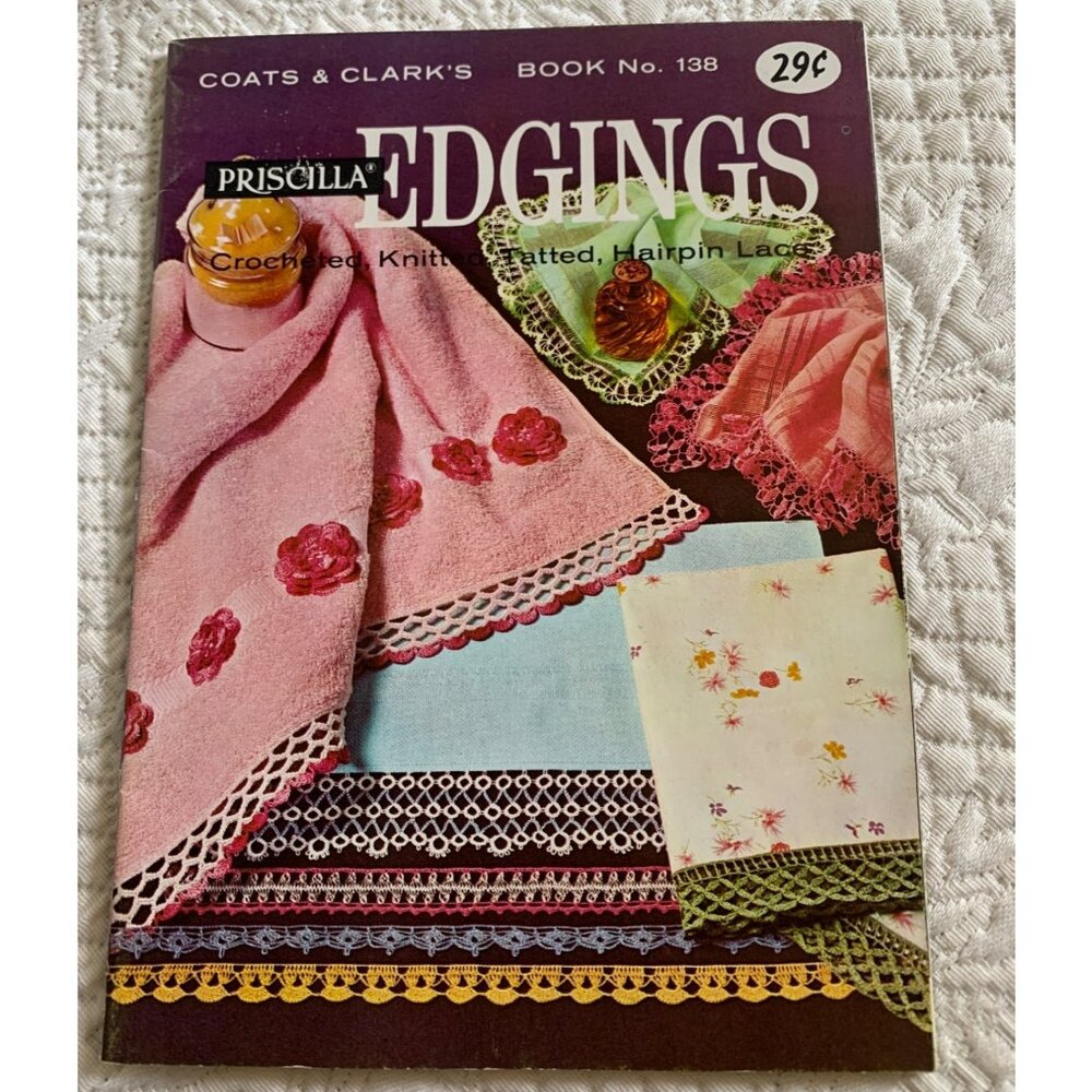 Coats & Clark's Priscilla Crochet & Knit Tatted Hairpin Edgings Design Book No 1 - Picture 9 of 11
